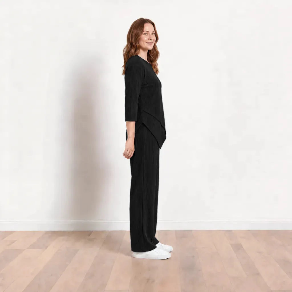 Lily Co-ord (Black) - Profile Side View