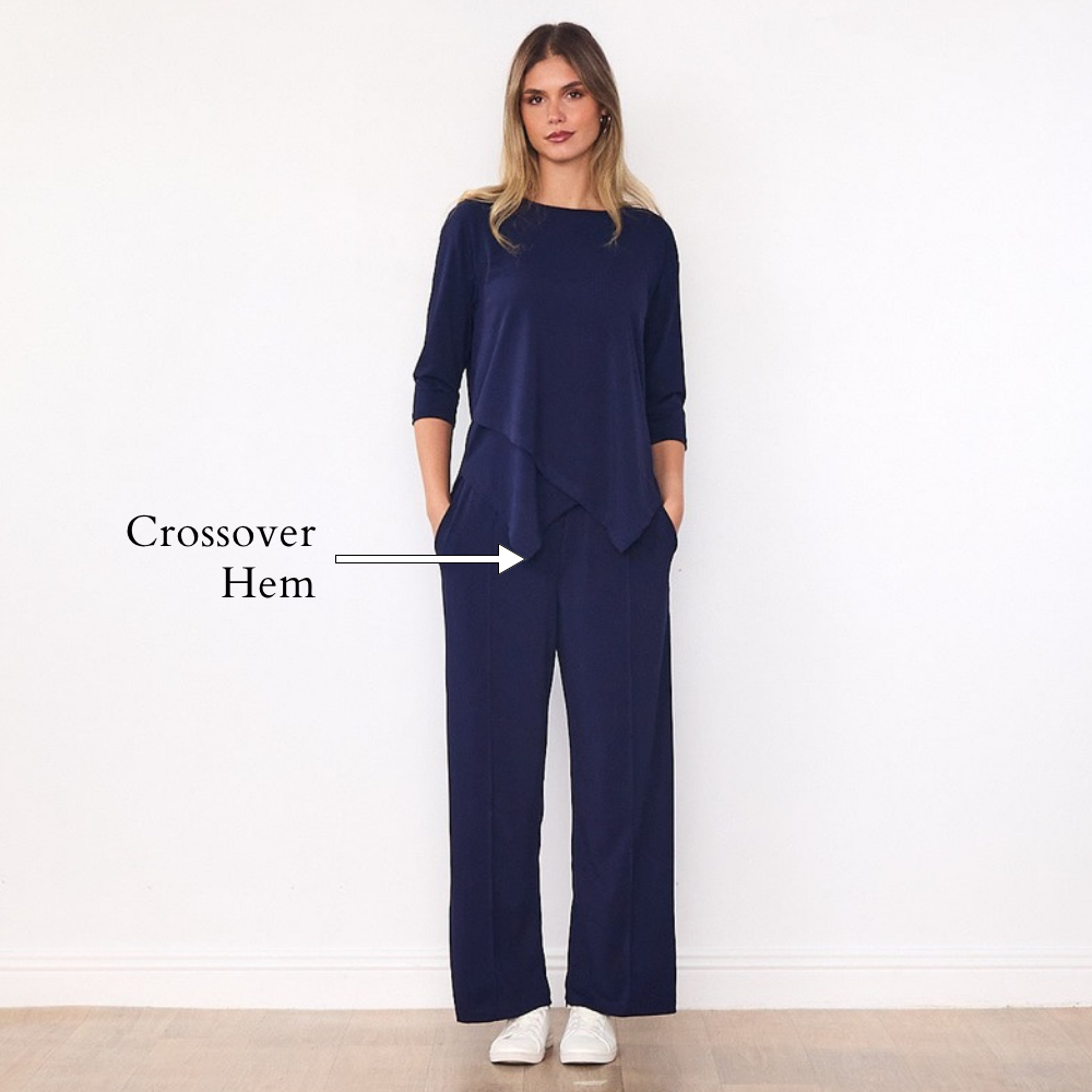 Lily Co-ord (Navy) - Crossover Hem