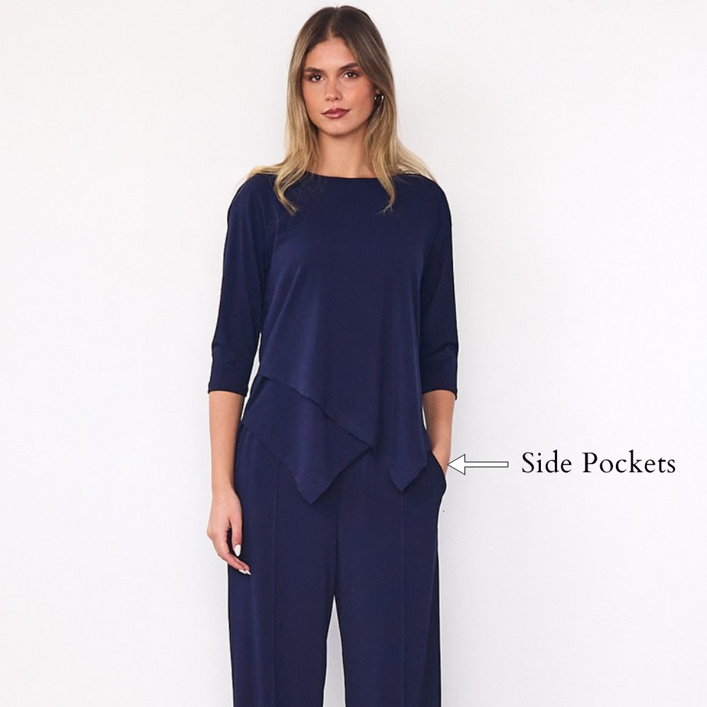 Lily Co-ord (Navy) - Side Pockets