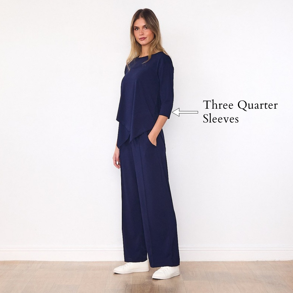 Lily Co-ord (Navy) - Three Quarter Sleeves