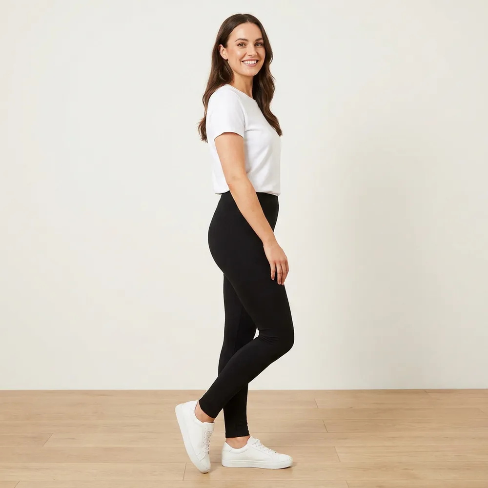 Mona Leggings (Black) - Side Profile View