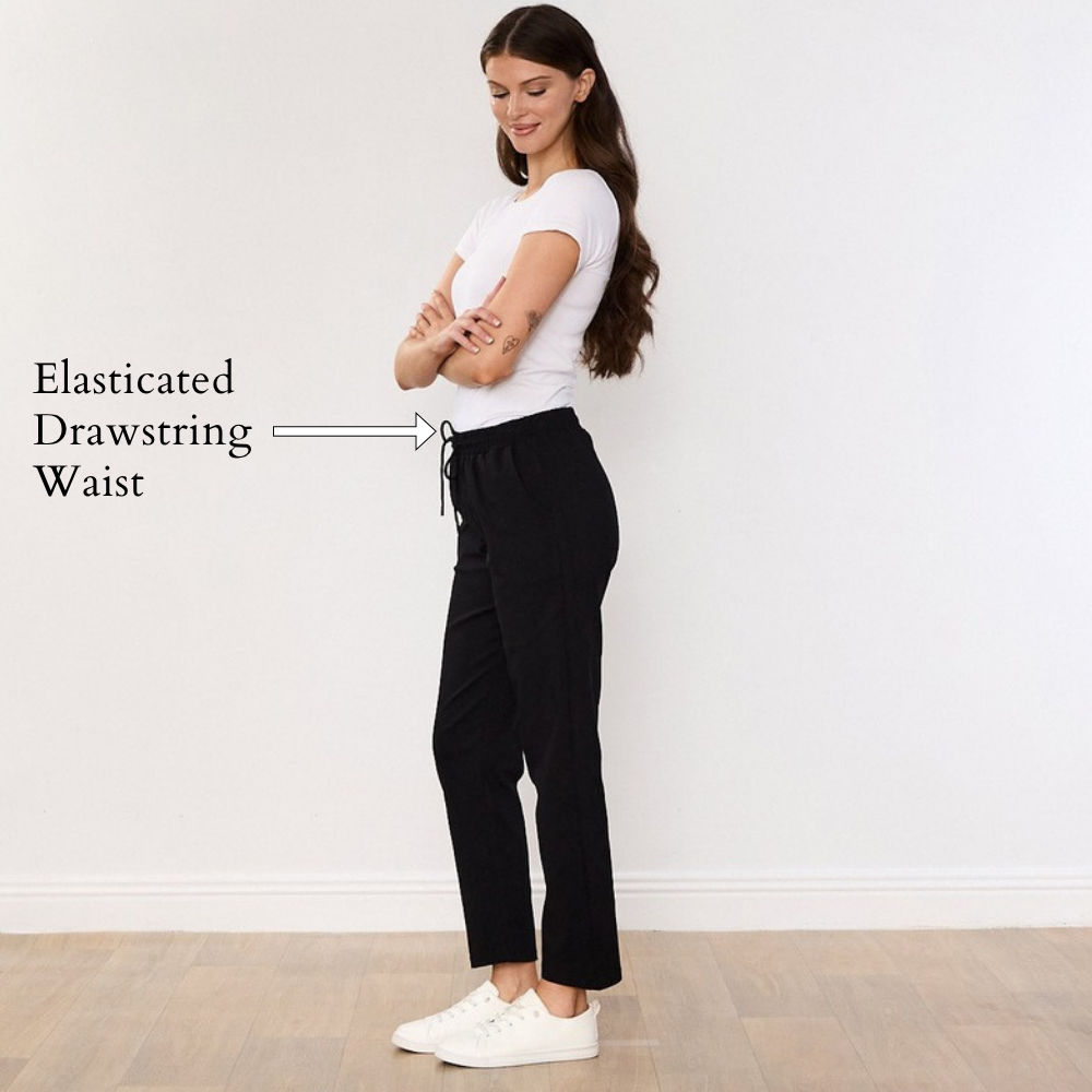 Stella Jogger (Black) - Elasticated Drawstring Waist