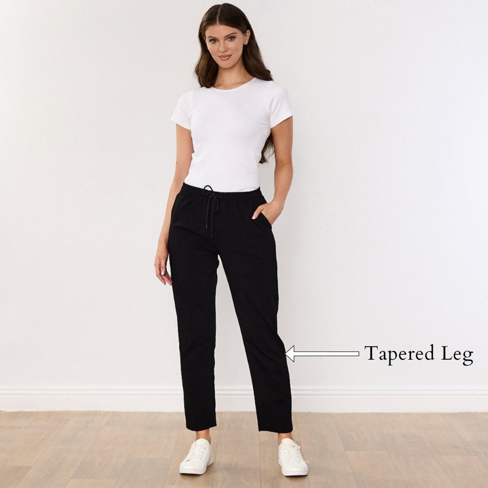 Stella Jogger (Black) - Tapered Leg