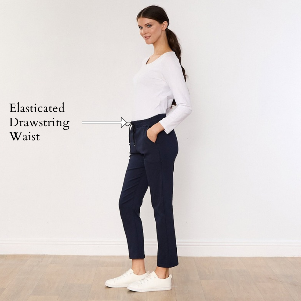Stella Jogger (Navy) - Elasticated Drawstring Waist
