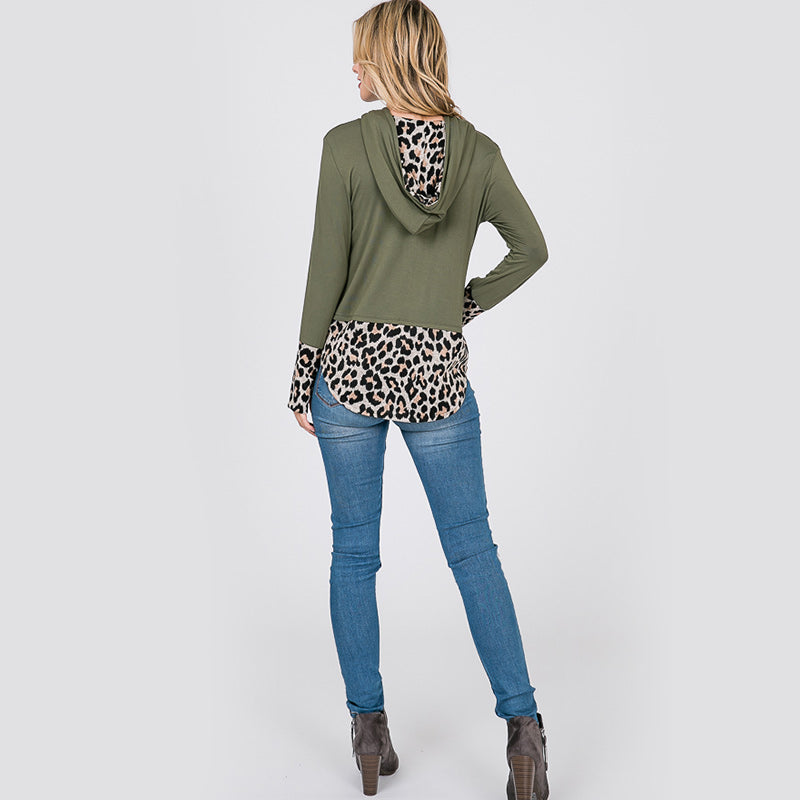 Two Tone Leopard Hoody