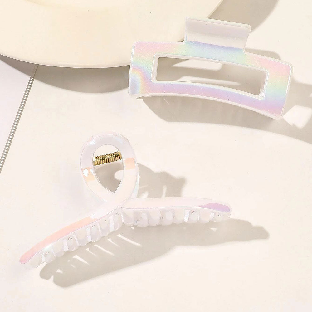 2pcs Holographic Hair Claw (Multicolor) - The Casual Company