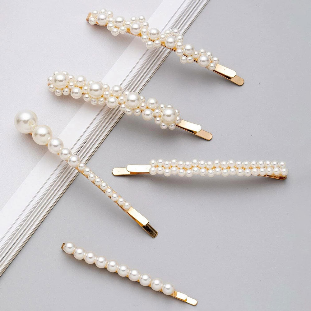 Faux Pearl Beaded Bobby Pin (Gold)