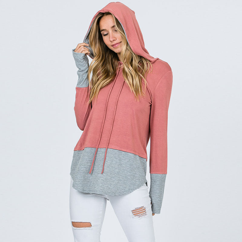 Two Tone Hoody Pink