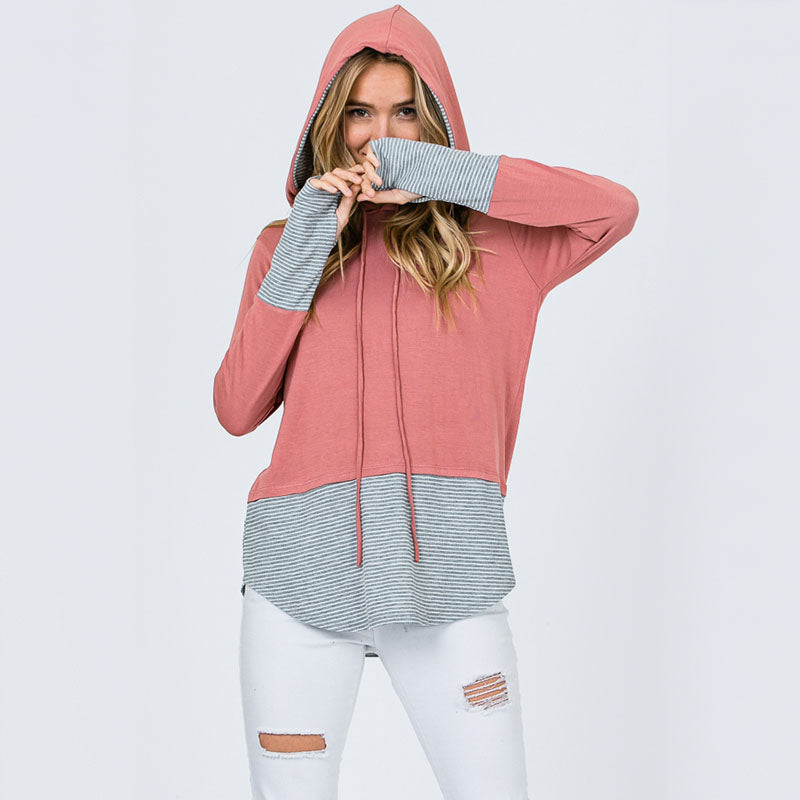 Two Tone Hoody Pink