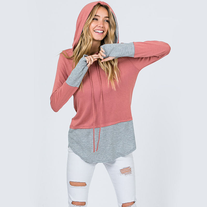 Two Tone Hoody Pink