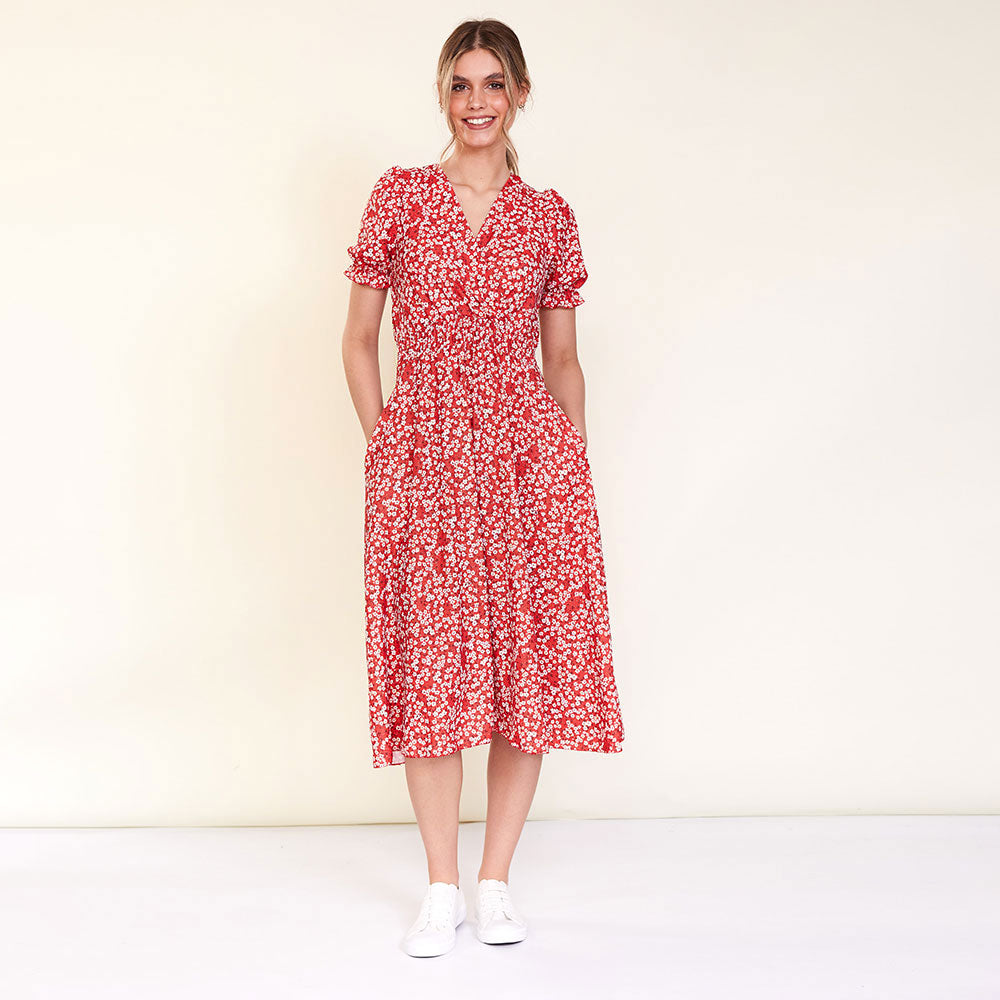 Belle Dress (Red Daisy) - The Casual Company