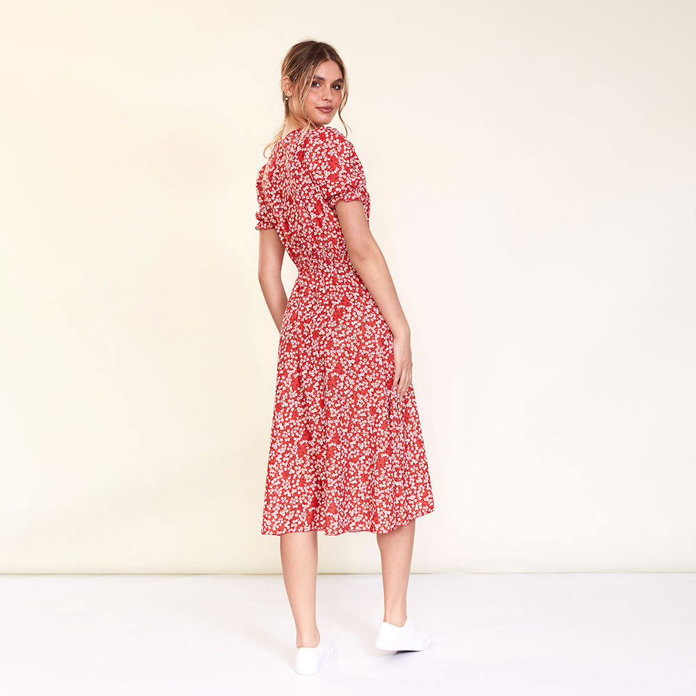 Belle Dress (Red Daisy) - The Casual Company