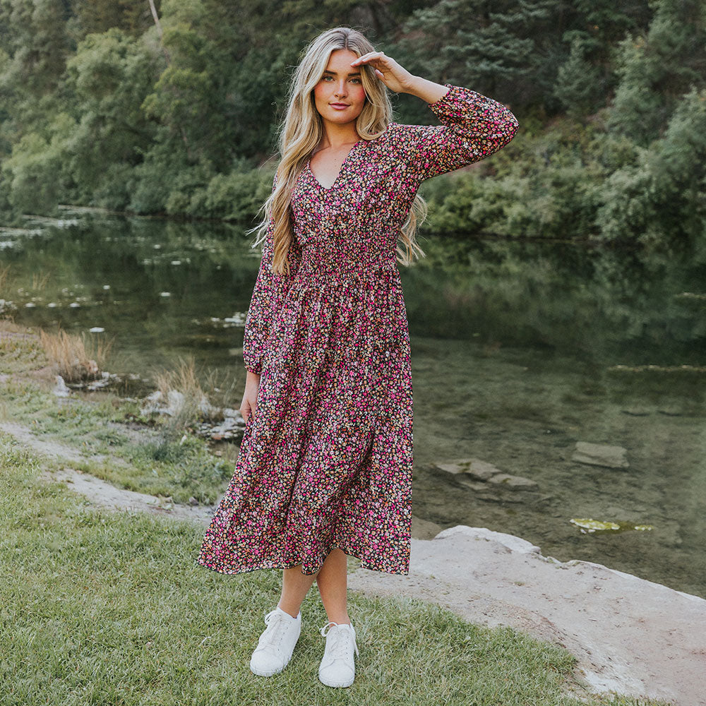 Emily Dress (Floral Pink)