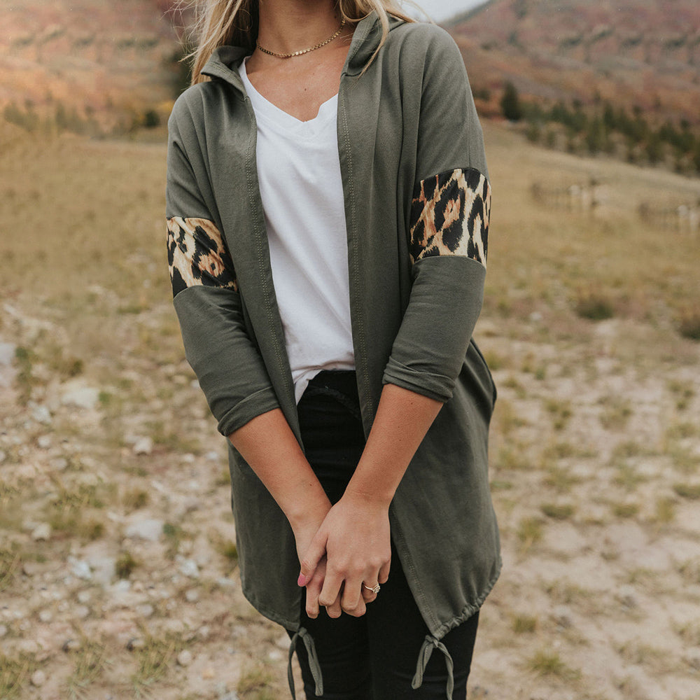 Rosie Leopard Hoody (Khaki)