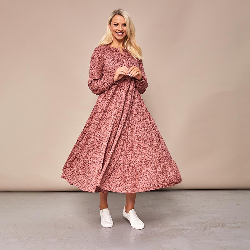 Toni Pink Floral Maxi Dress