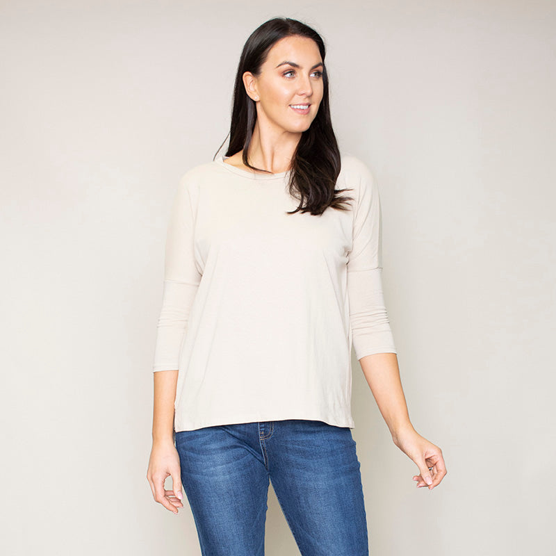 Pia Relaxed Fit Round Neck Top (Hazel)