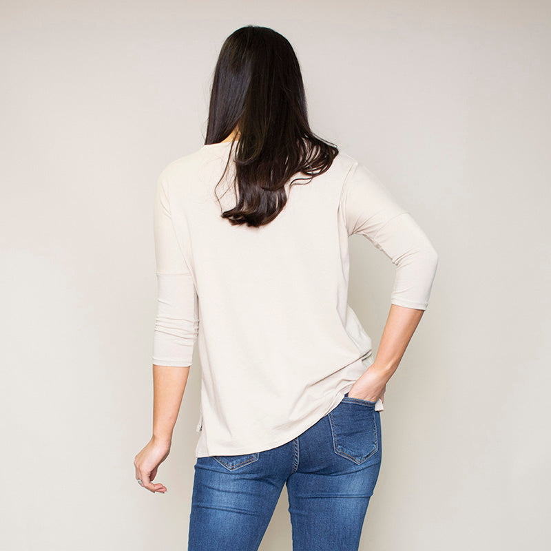 Pia Relaxed Fit Round Neck Top (Hazel)