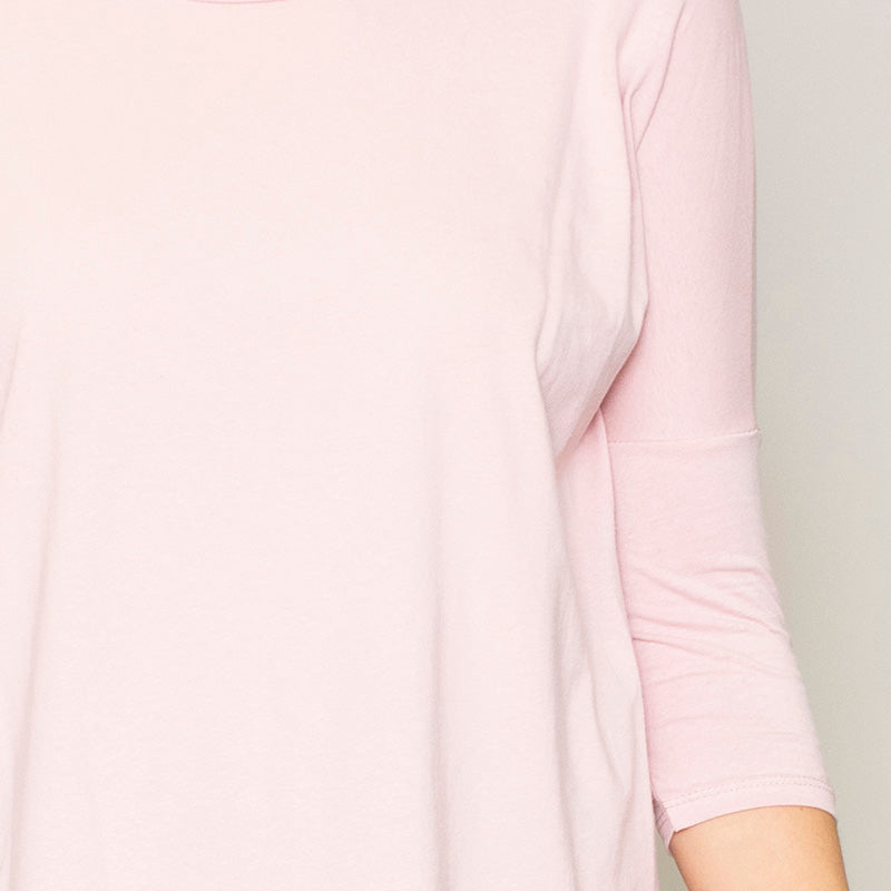 Perry Relaxed Fit Round Neck Top (Blush)