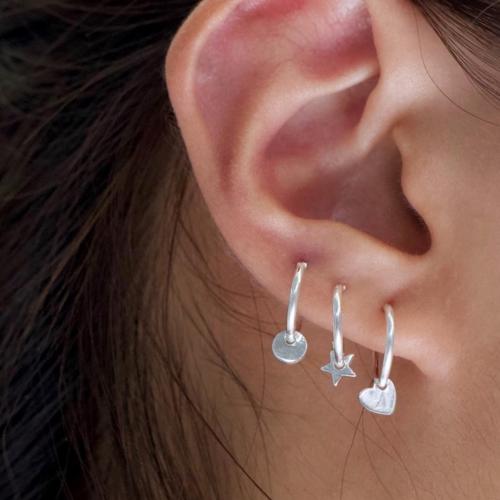 Mini Disk Hoops Silver