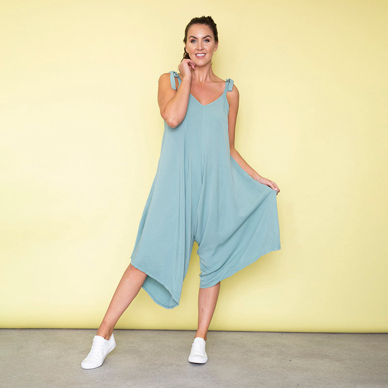 Frankie Relaxed Fit Jumpsuit (Duck Egg)