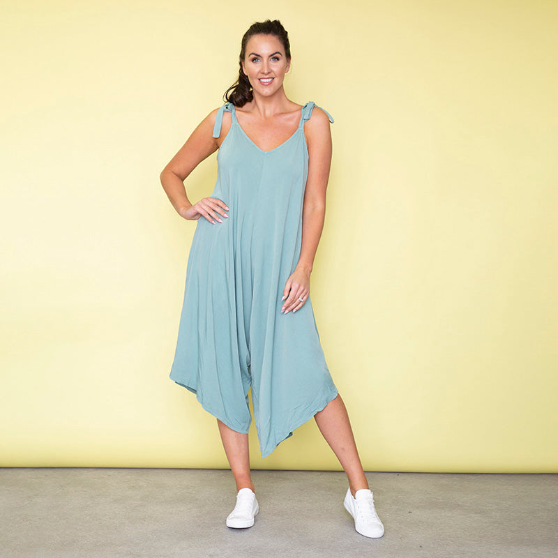 Frankie Relaxed Fit Jumpsuit (Duck Egg)