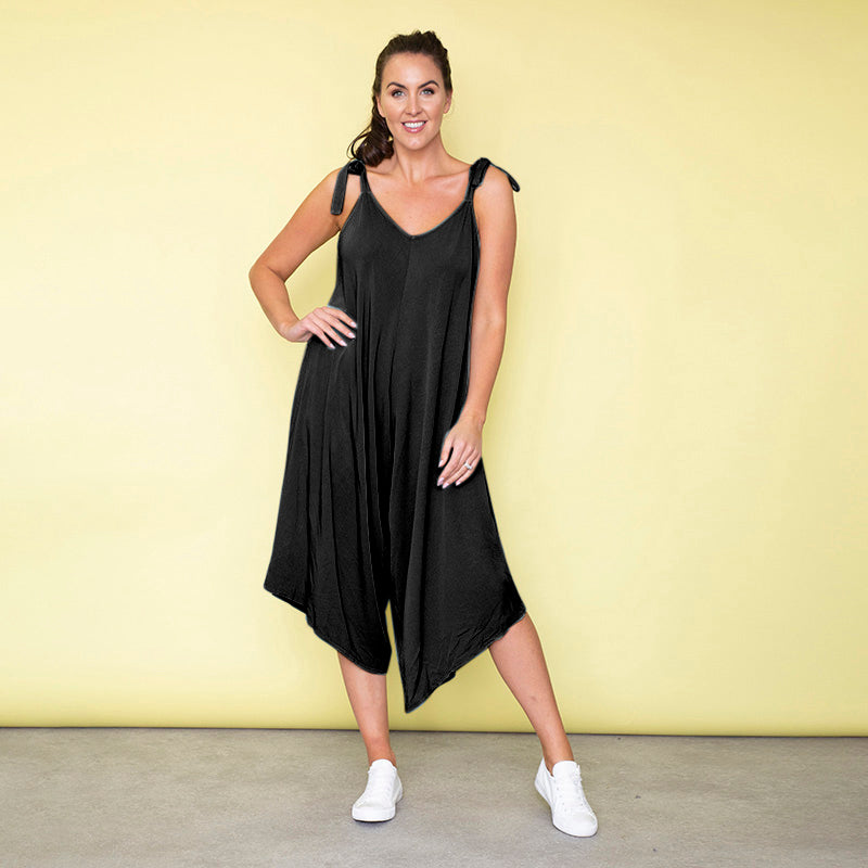 Frankie Relaxed Fit Jumpsuit (Black)
