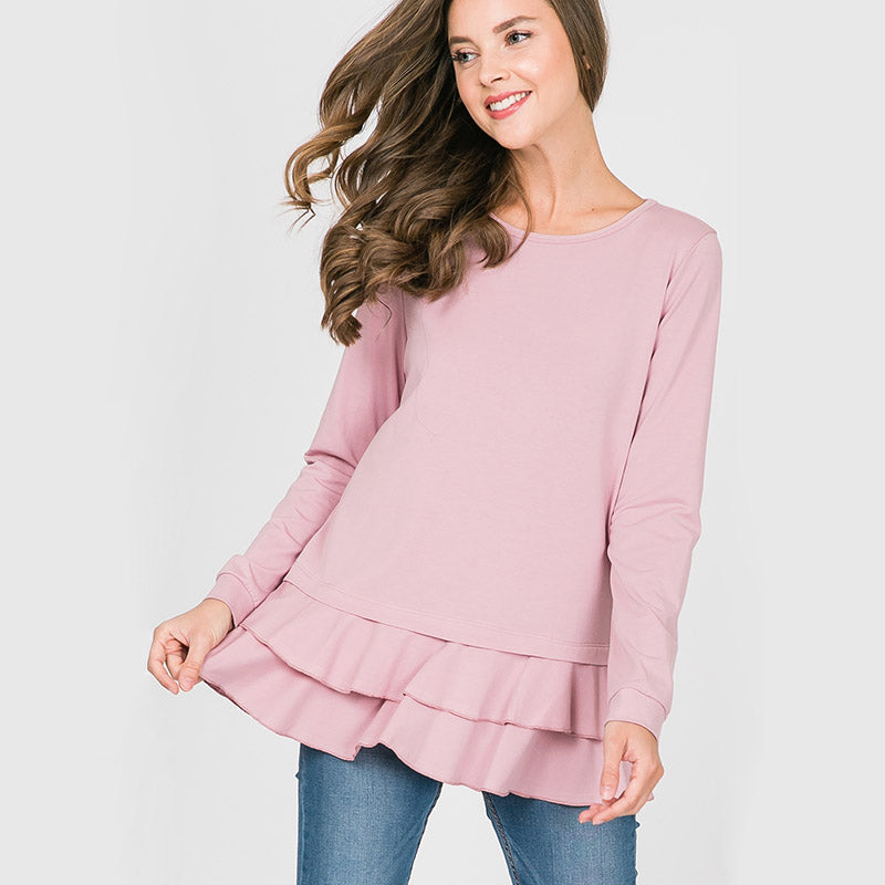 Peggy Peplum Sweater Pink