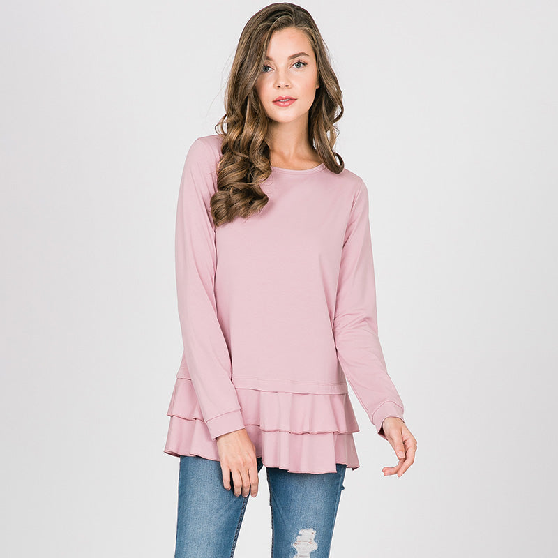 Pink peplum sweater online
