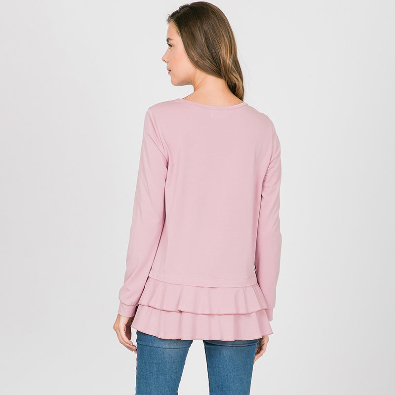 Peggy Peplum Sweater Pink