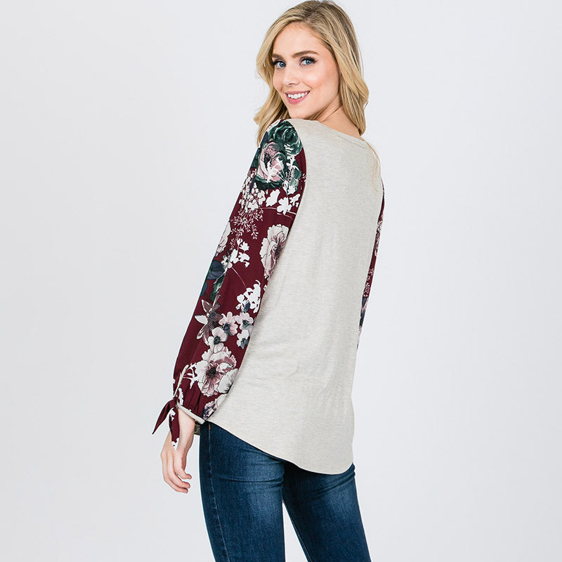 Missy Floral Sleeve Berry