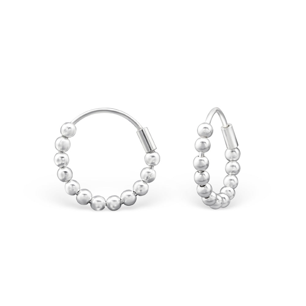 Sterling Silver Ball Hoops