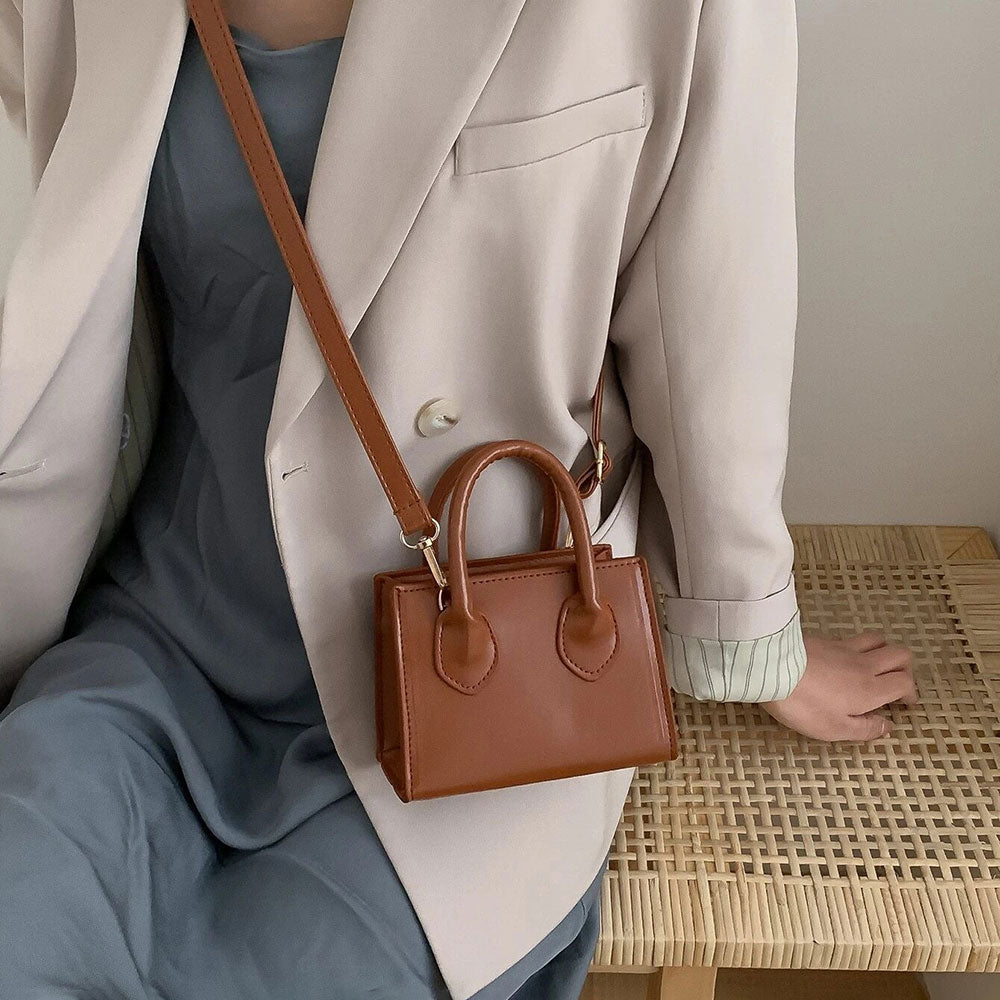 Mini Minimalist Satchel Bag (Brown)