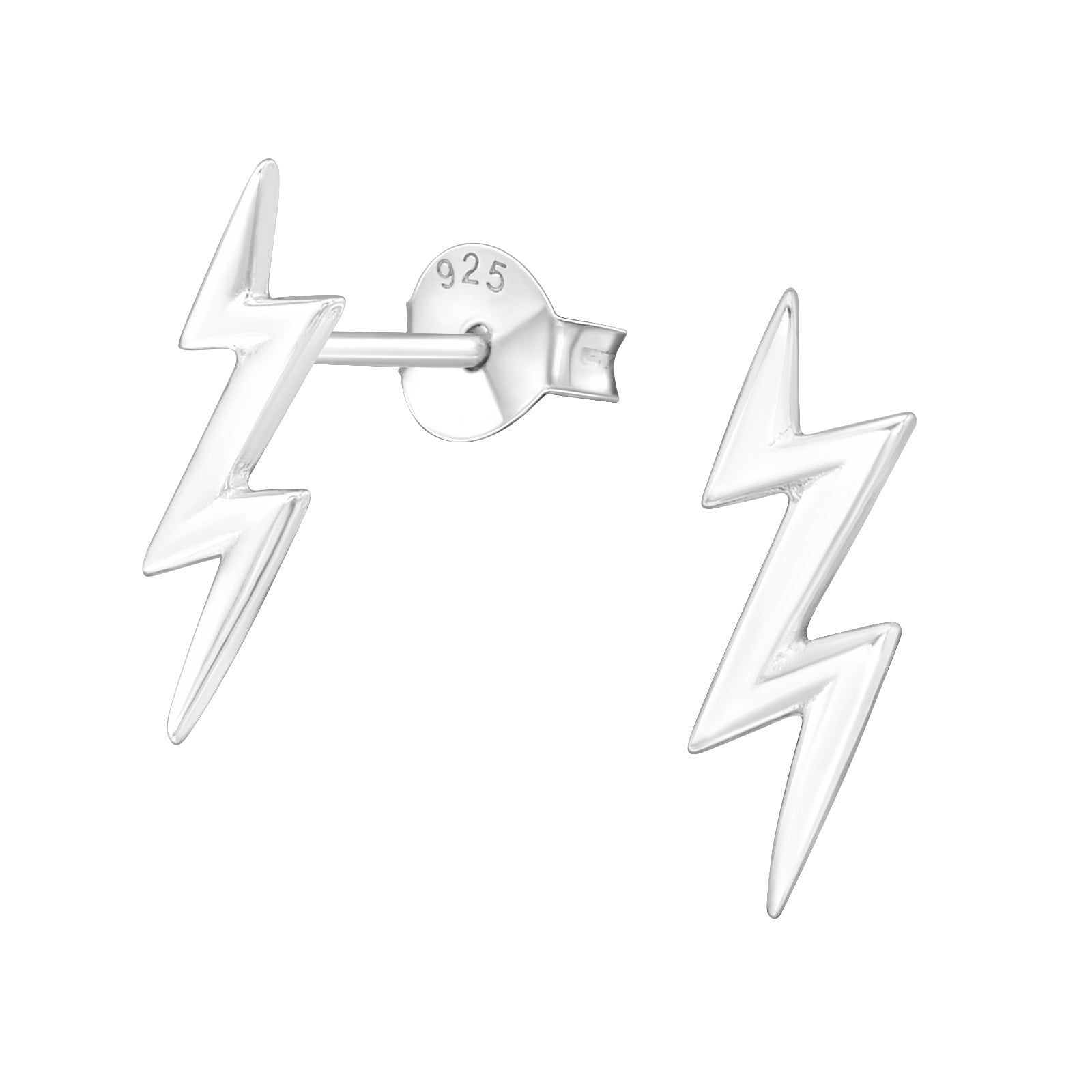 Sterling Silver Lightening Bolt Earrings