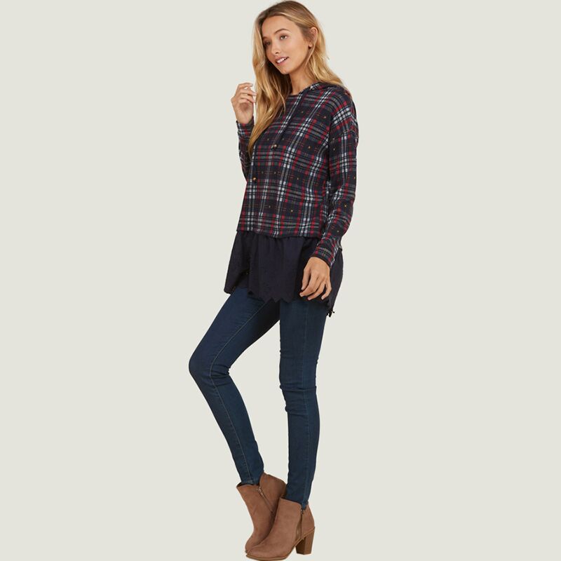 Plaid Hoodie Top