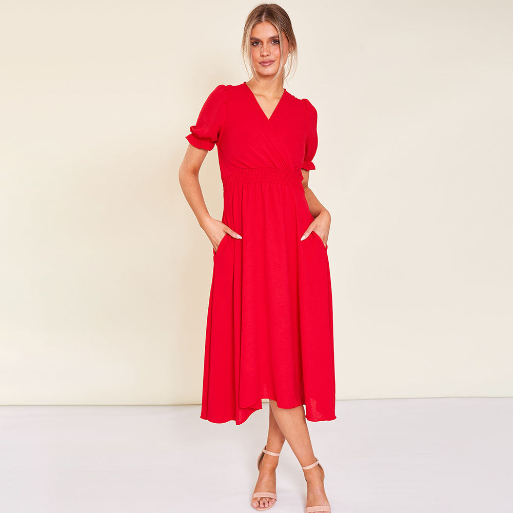 Belle Dress (Red) - The Casual Company