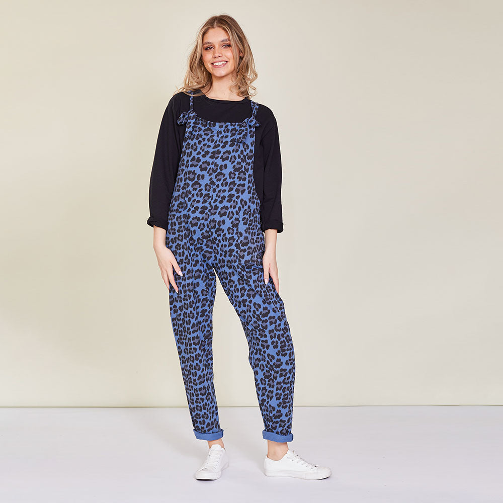 Ashley Jumpsuit (Blue Leopard) - The Casual Company