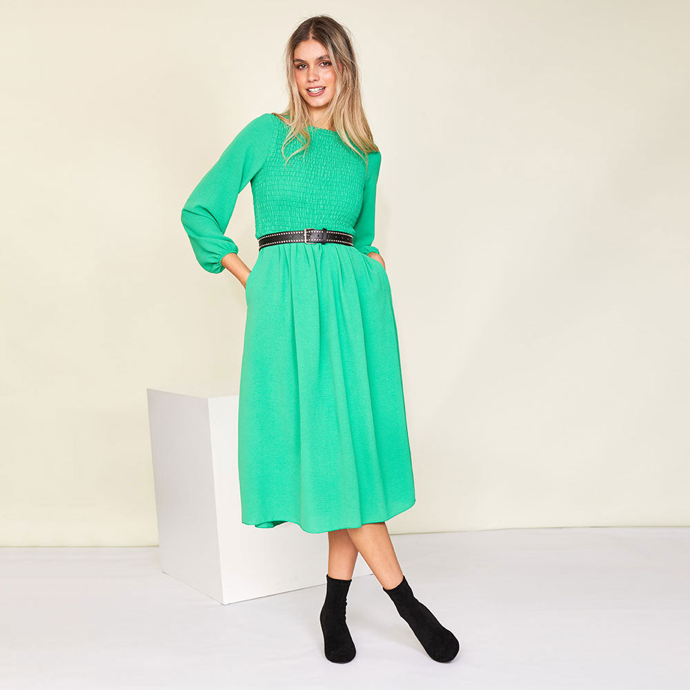 Aniston Dress (Green) - The Casual Company