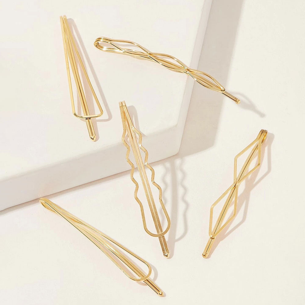Geometric Design Hairpin (Gold)