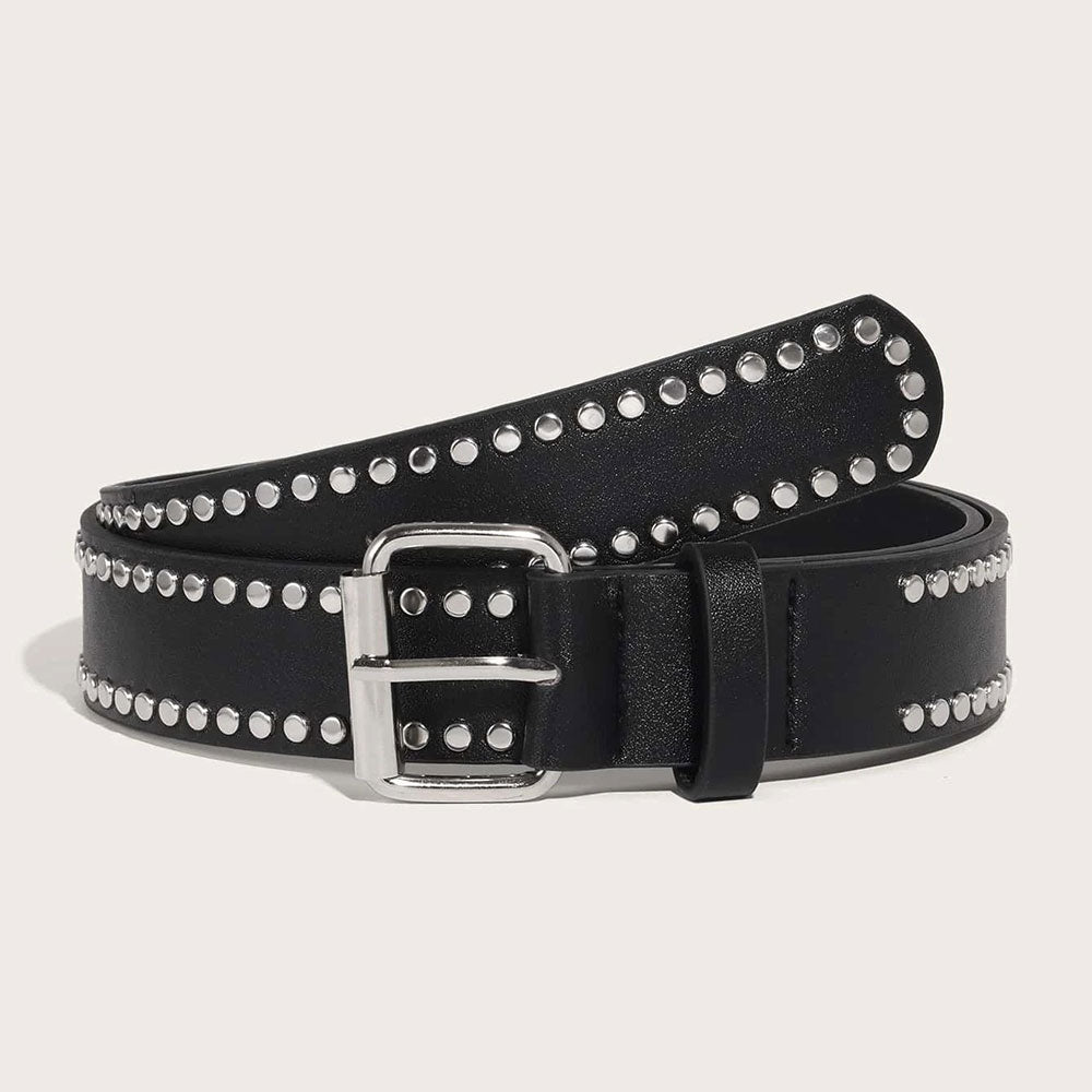 PU Buckle Belt With Hole Punch (Black)